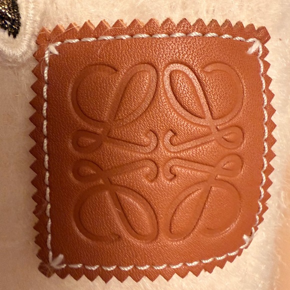 Loewe Cream Embroidered Fringe Scarf - Women Accessories - Picture 3 of 9